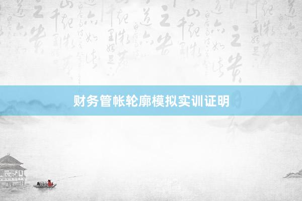 财务管帐轮廓模拟实训证明