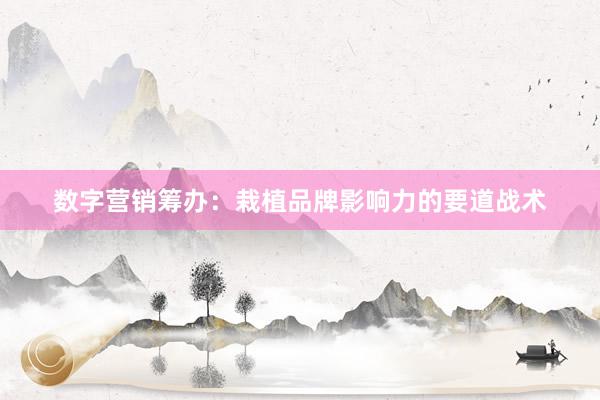 数字营销筹办：栽植品牌影响力的要道战术